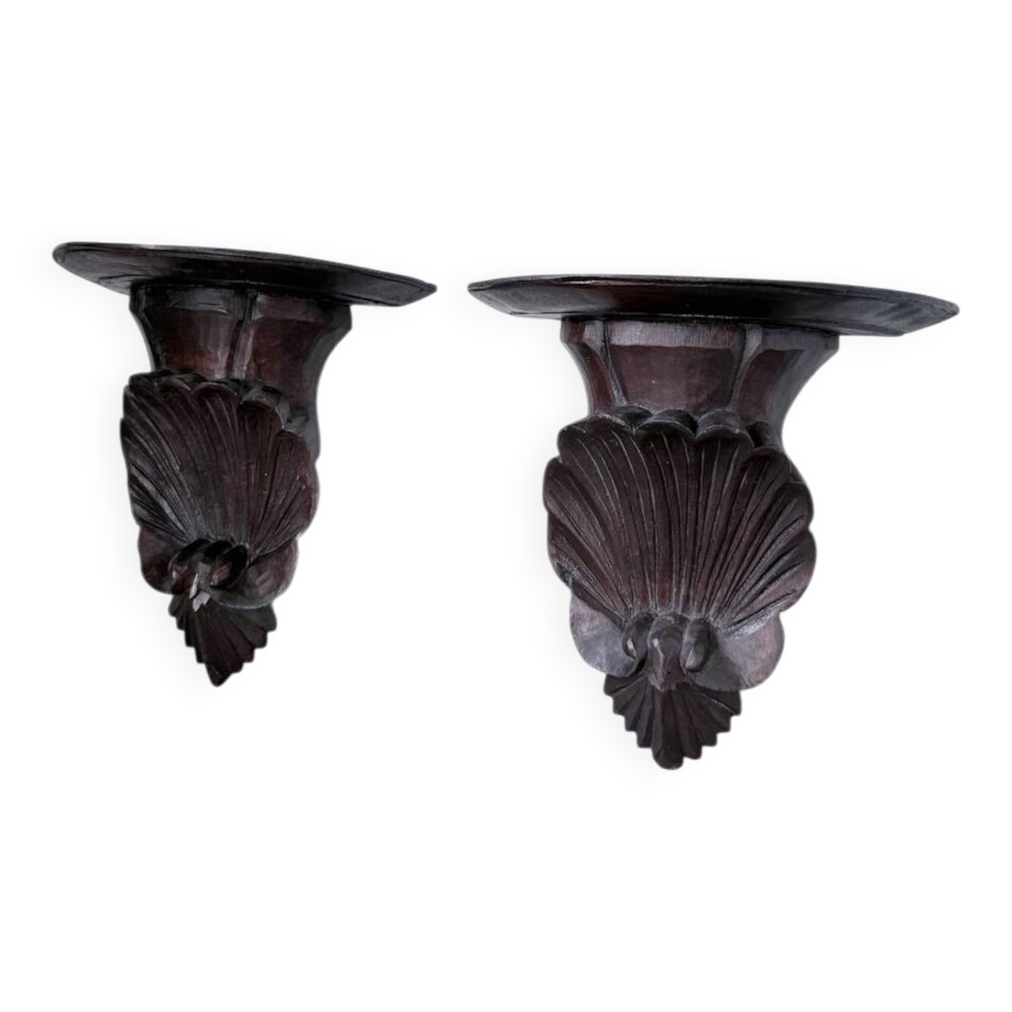 Pair of carved Italian wall consoles