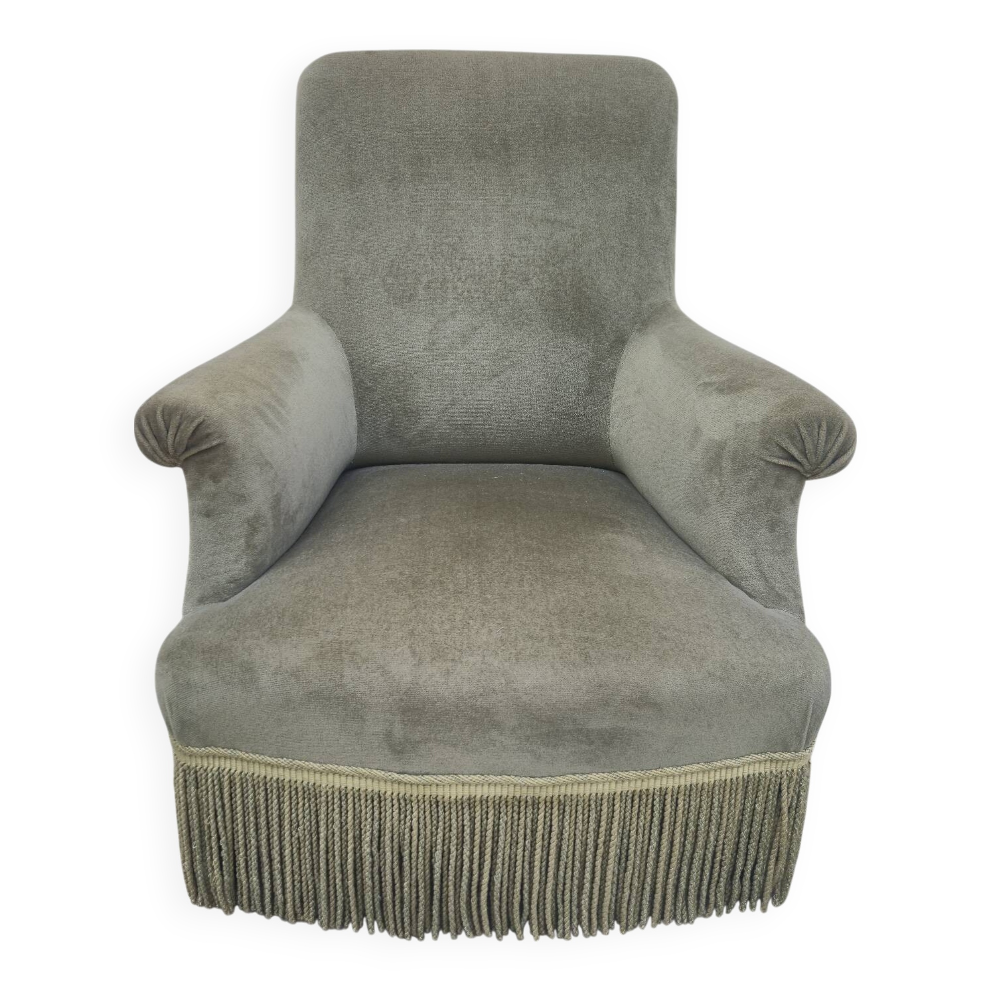 Napoleon III period velvet toad armchair, 19th century