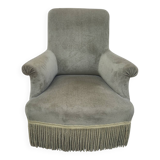 Napoleon III period velvet toad armchair, 19th century
