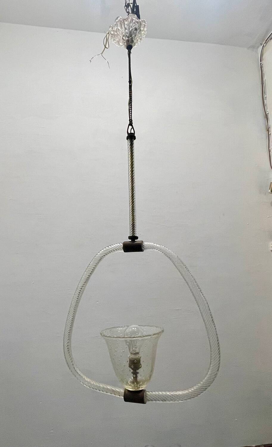 Barovier Murano Glass Light Pendant 1940’s