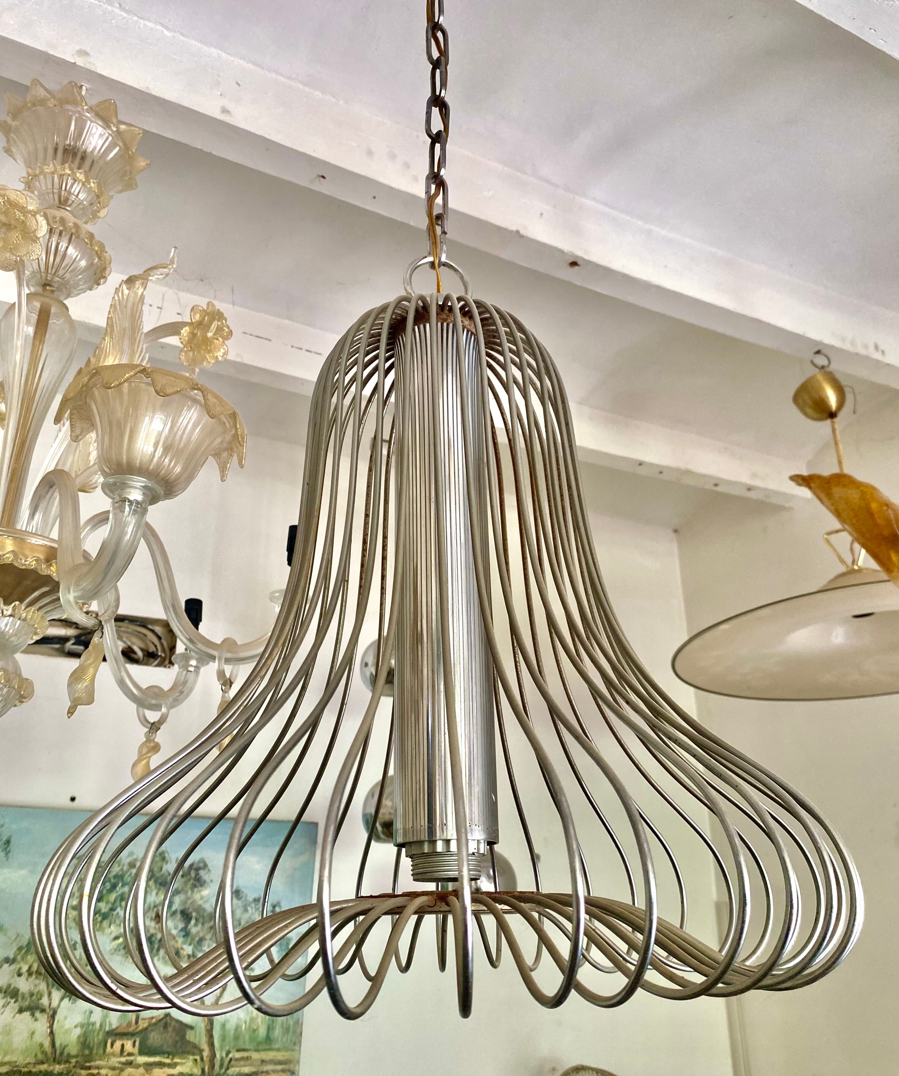 Hanging lamp from Sciolari chrome space age