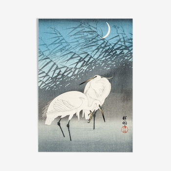 Japanese print, storks