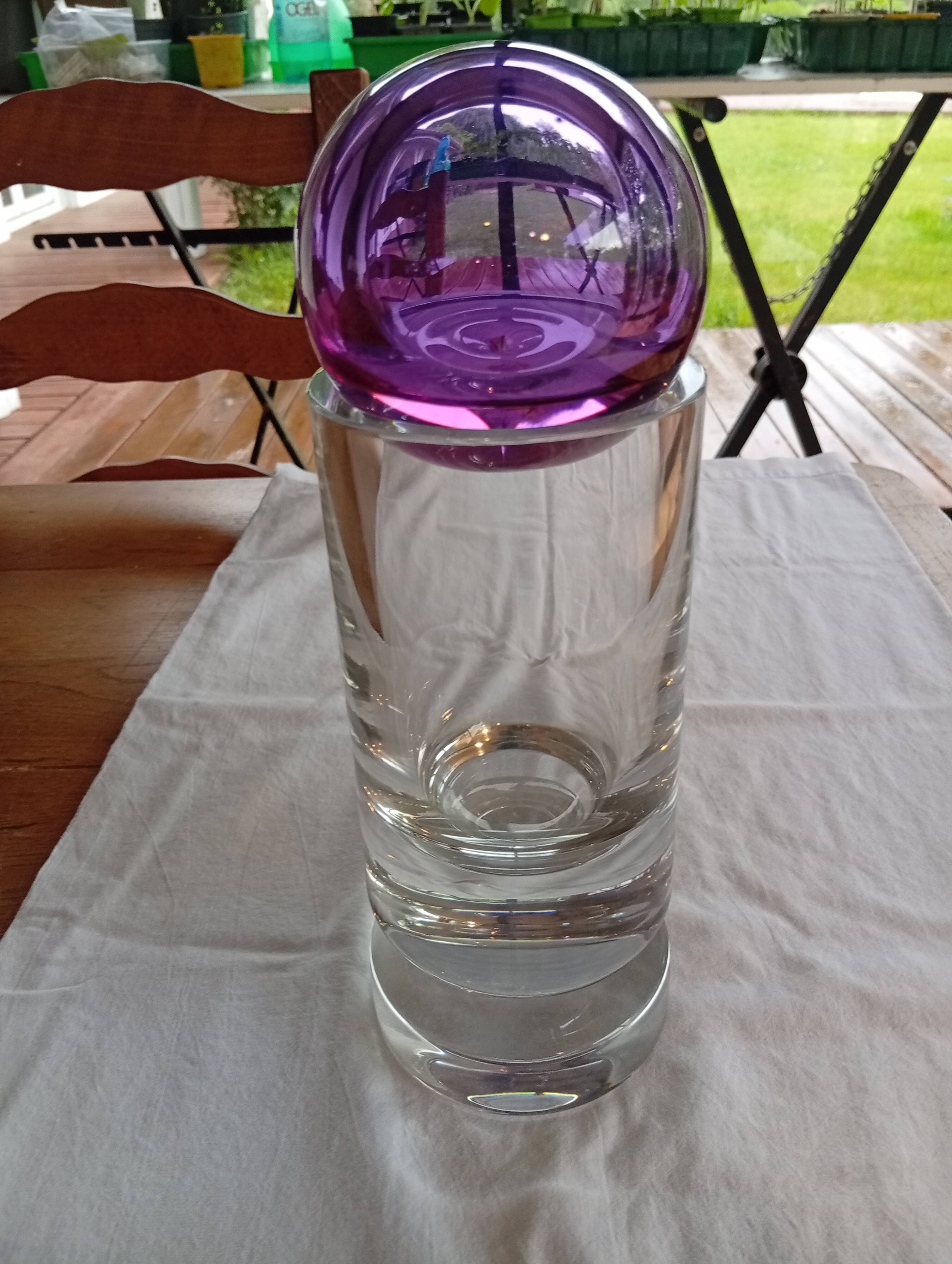Vase "Cana" et boule "Sirius" en cristal de Baccarat