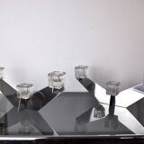 Pair of Peill & Putzler candlesticks, glass and metal, Germany, 1970