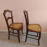 Paire de chaises cannées