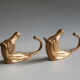 Set of 2 brass horse patères / Vintage coat hanger