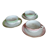 Tasses à café en faïence de Saint Amand , terre de fer , Sarreguemines , vintage français , s