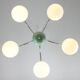 Lustre italien en chrome et opalin du milieu du siècle