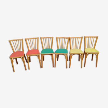 Set de 6 chaises bistrot de couleur