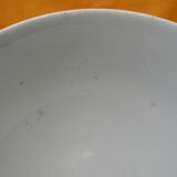 Vintage earthenware salad bowl. Flower decor.