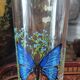 Set of 10 butterfly glasses from the Reims glassworks, vintage.