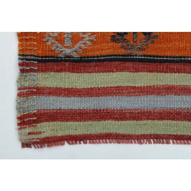 1970s Vintage Turkish Oushak Handmade Wool Cotton Beige Runner Rug  177x353