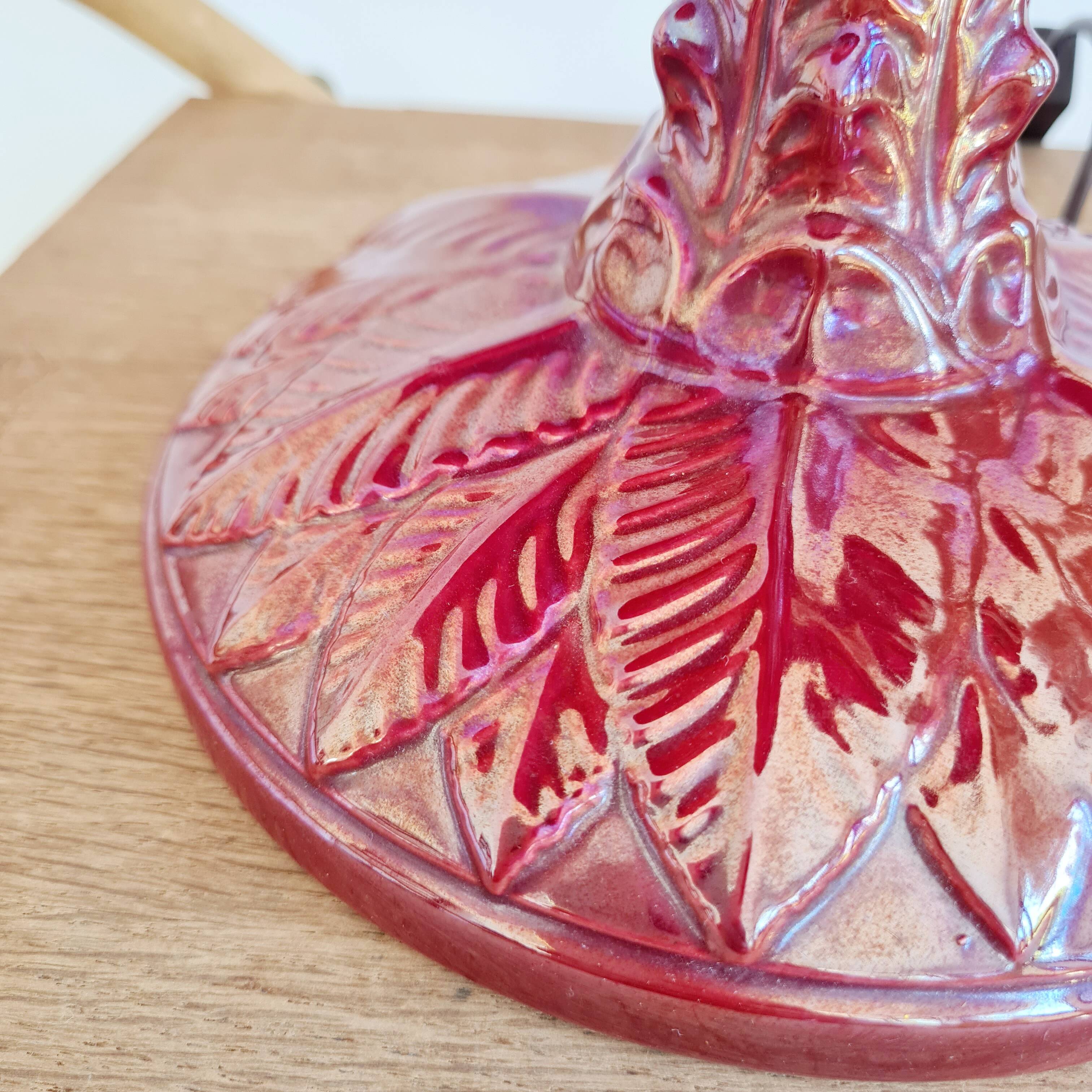 Antique red palm tree lamp, Italian design, 70s