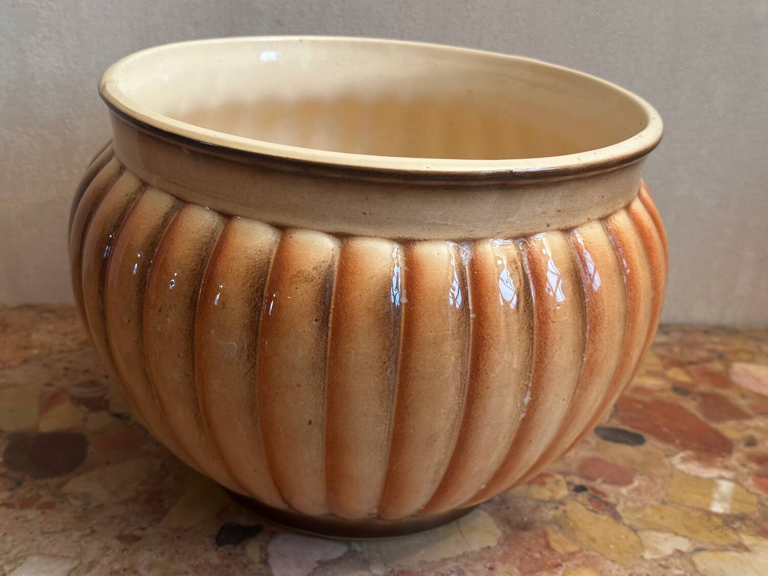 Grand Cache Pot en Céramique Vintage