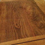 With knocking down old wooden school desk