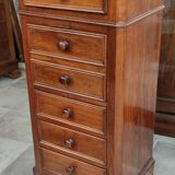 Old Chiffonier Bedside Table White Marble Top