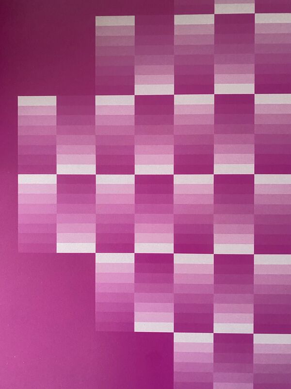 Affiche, photolithographie, Jim Bird, Hommage à Vasarely, années 70