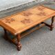Solid wood and ceramic coffee table from the 1970s.