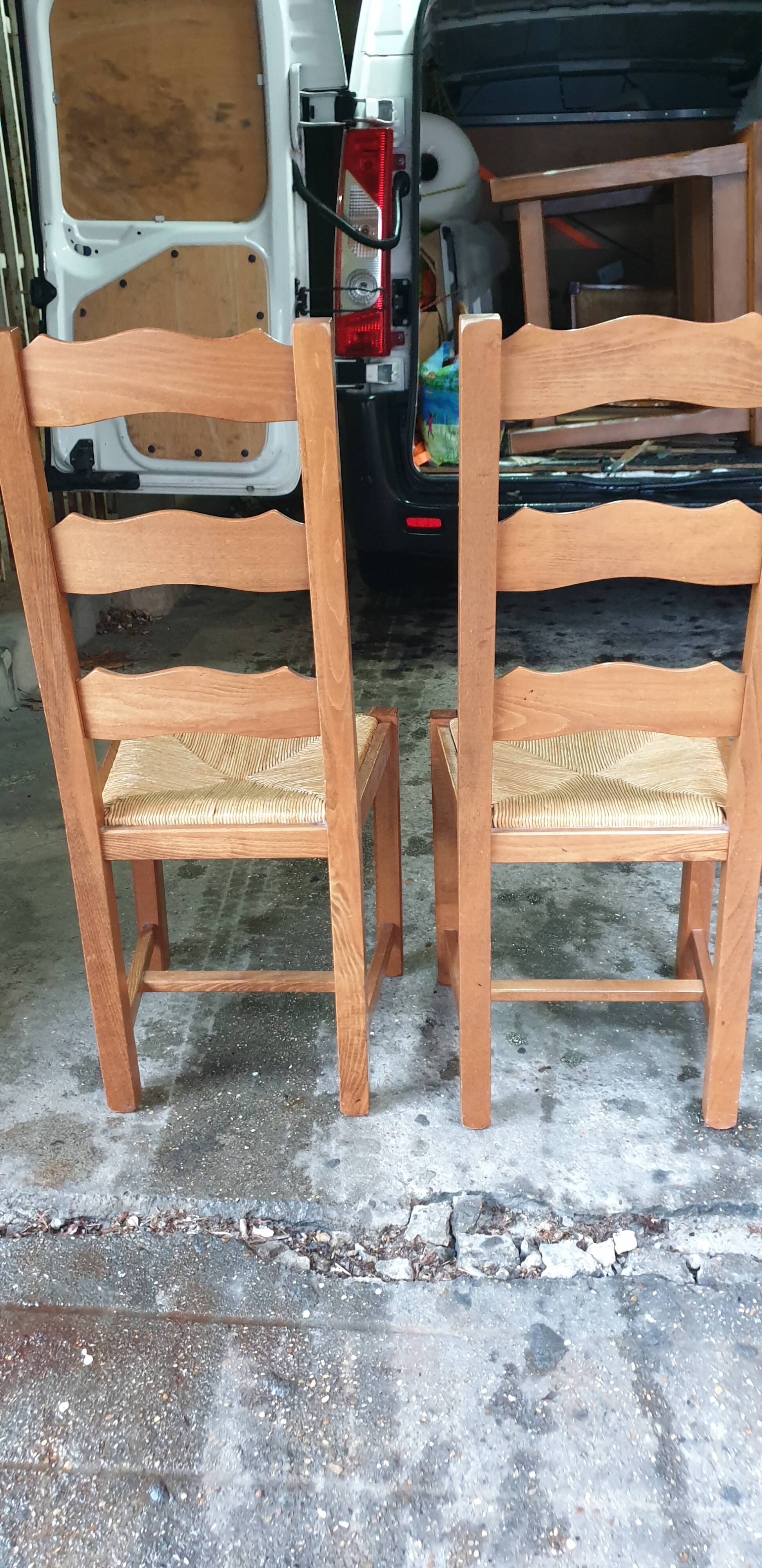 3 solid oak Paillé chairs
