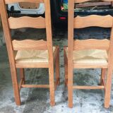 3 solid oak Paillé chairs