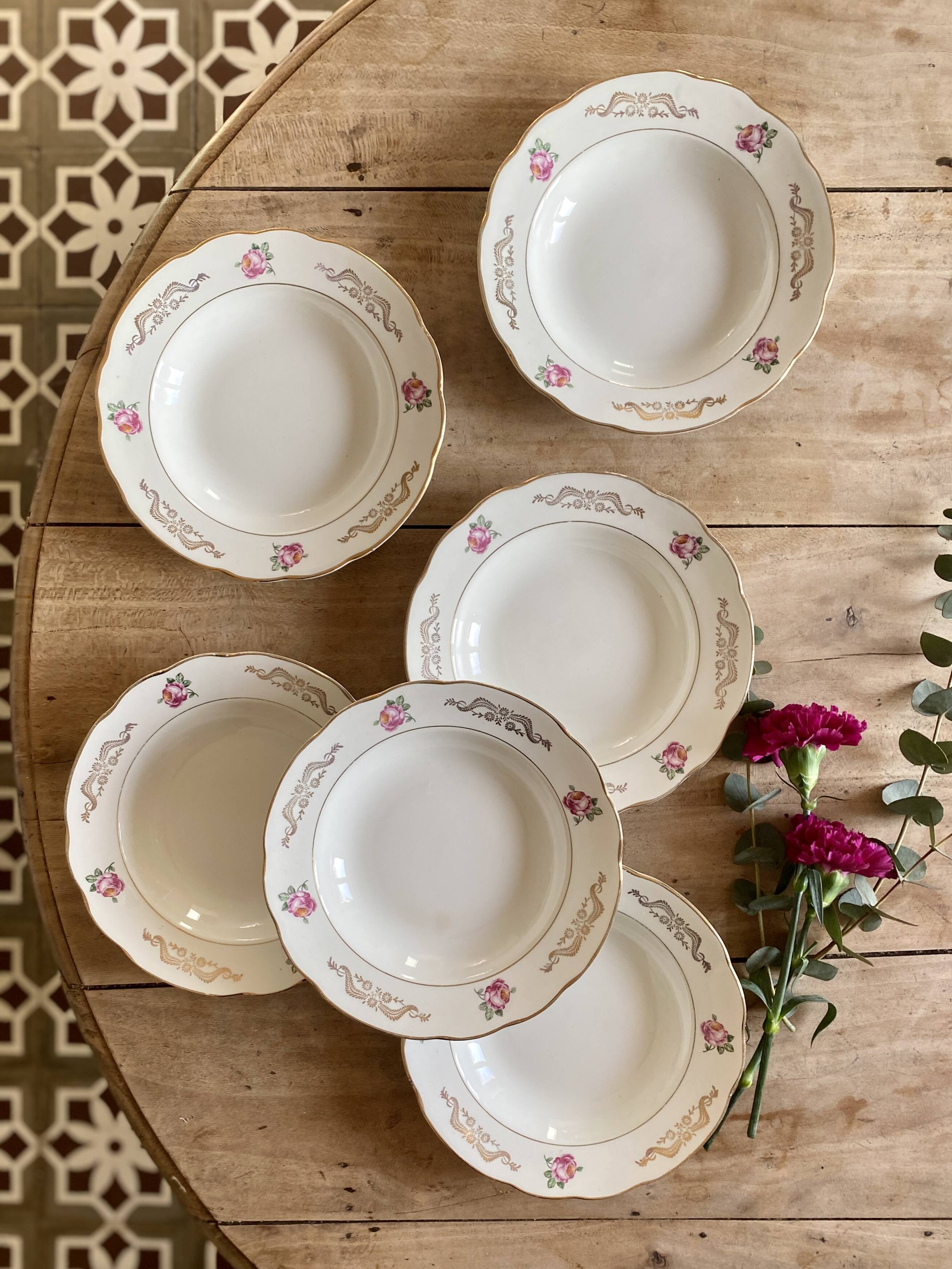 Set of 6 vintage soup plates model Marie-Laure de Gien