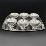 Set of 6 bowls on a tray, mid-century 1960s design