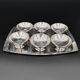 Set of 6 bowls on a tray, mid-century 1960s design