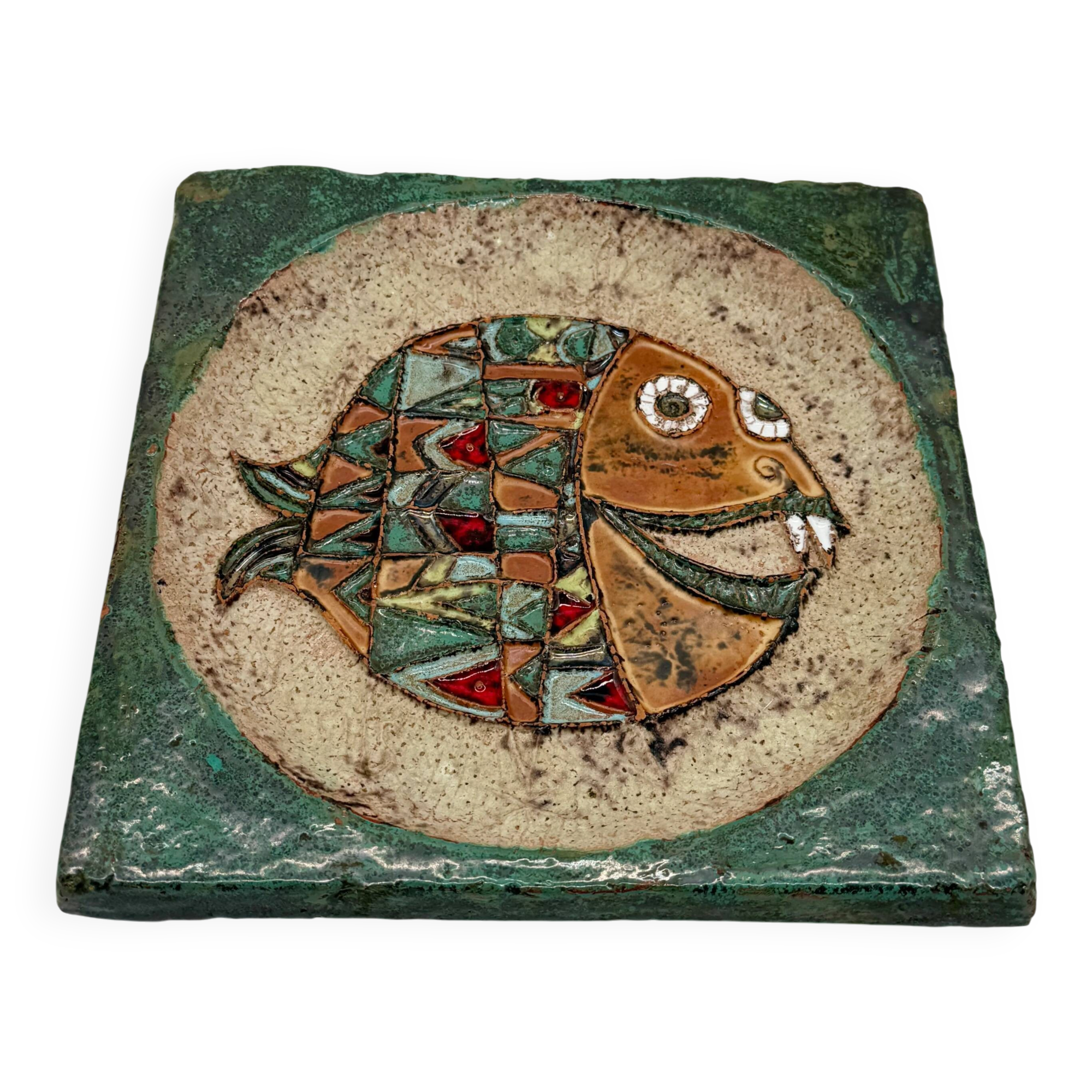 Wall ceramic "fish" – roland zobel, the cyclades 1970s