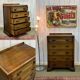 1950s English Art Deco oak chest of drawers