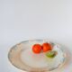 19th century Longwy blue and orange iron clay dish