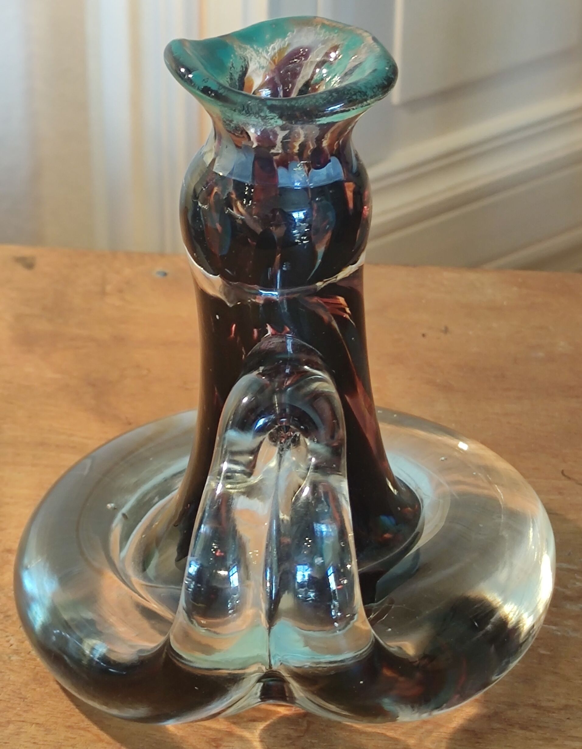 Vintage candle holder, glass paste