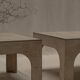 Architectural set of travertine coffee tables