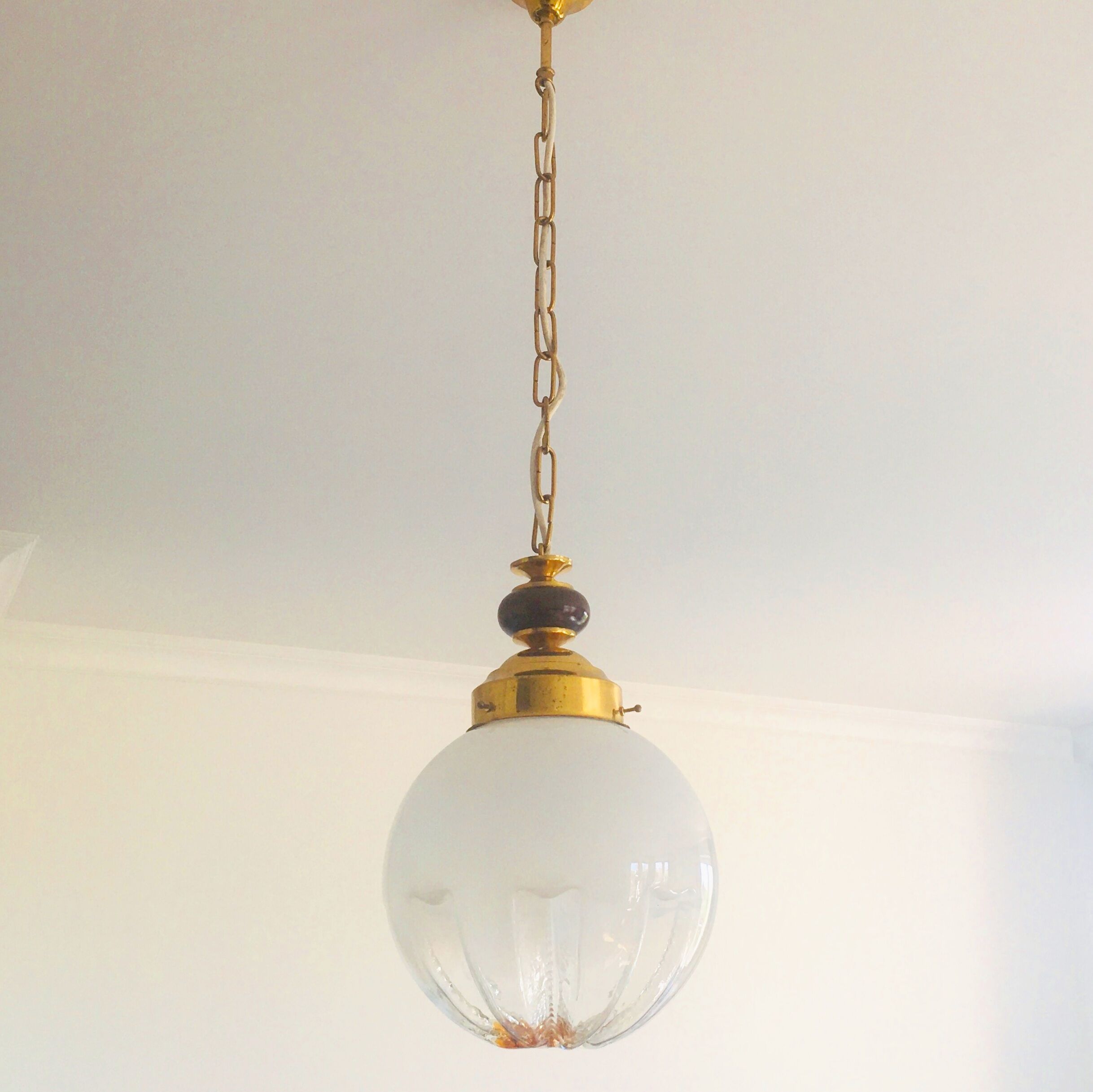 Large Mid-Century Murano Glass Pendant / Ceiling Lamp from Mazzega, Italy, 1970s