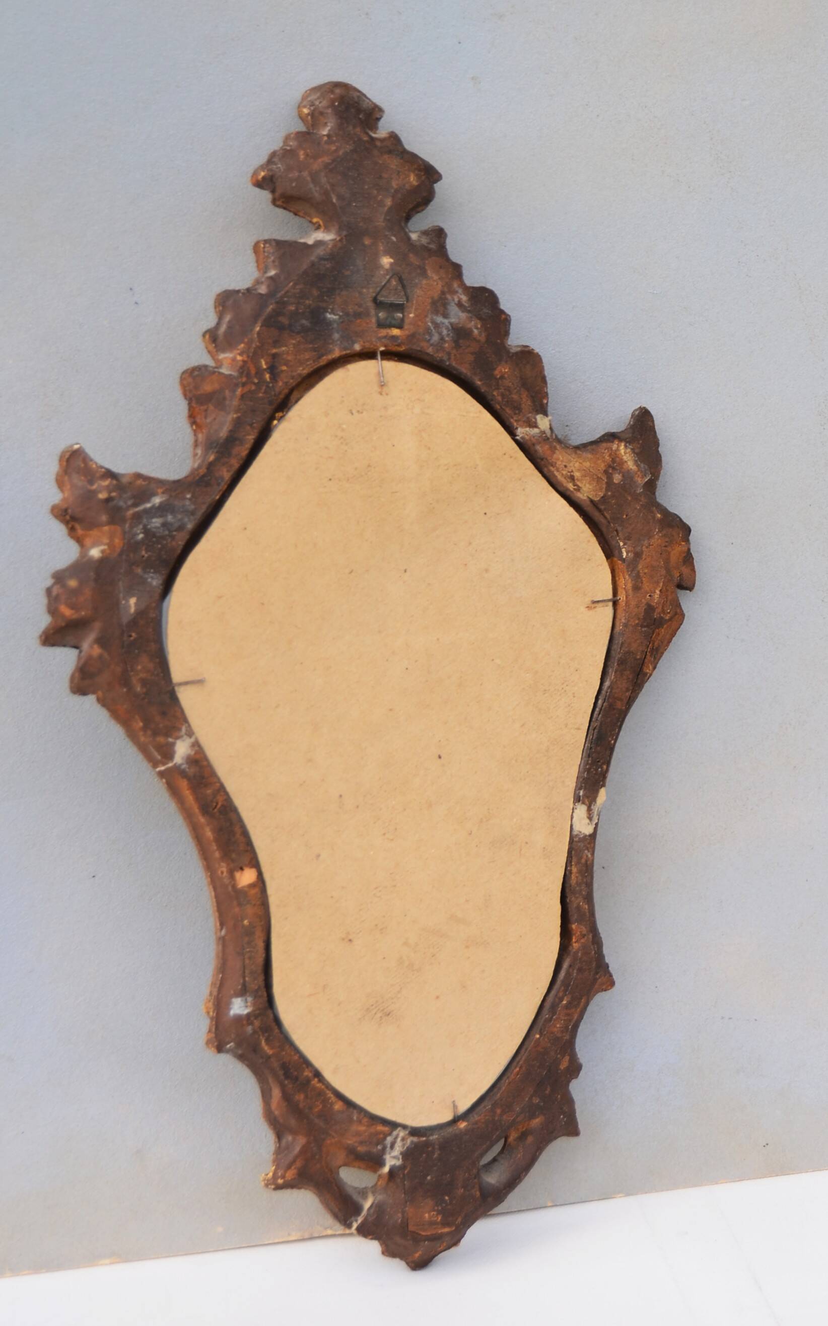 Antique Gilded Wood Mirror a Fronton Baroque Style