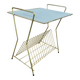 Side table for vinyl records in the style of Mathieu Mategot, perforated metal, 1960.