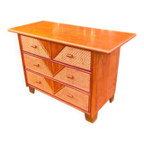 1960s rattan chest of drawers