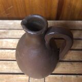 Ancienne Bouteille En Grès Marron Signature Vintage #A589