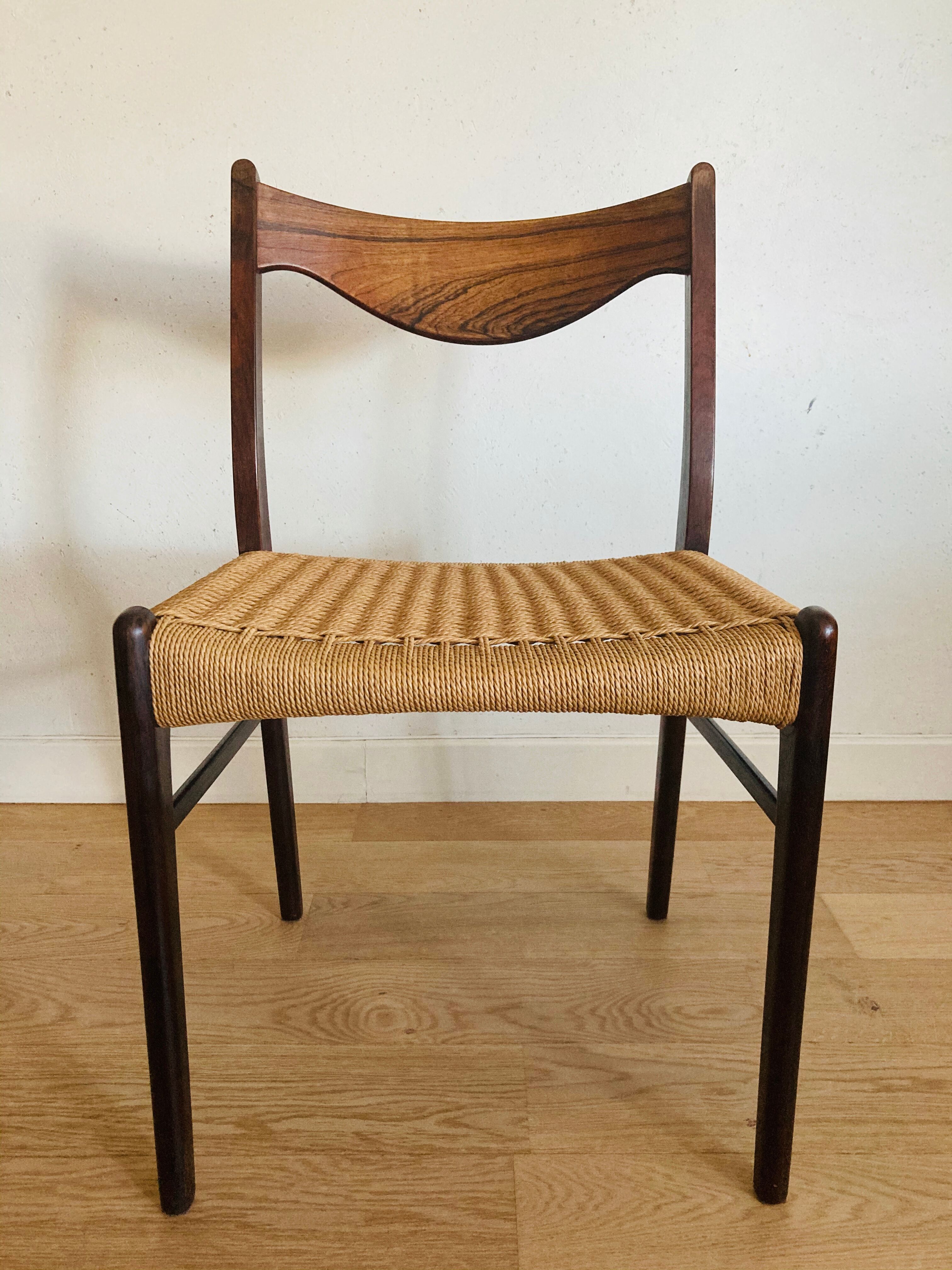 Suite of 4 Scandinavian chairs rosewood - Glyngøre Stolefabrik vintage 60s