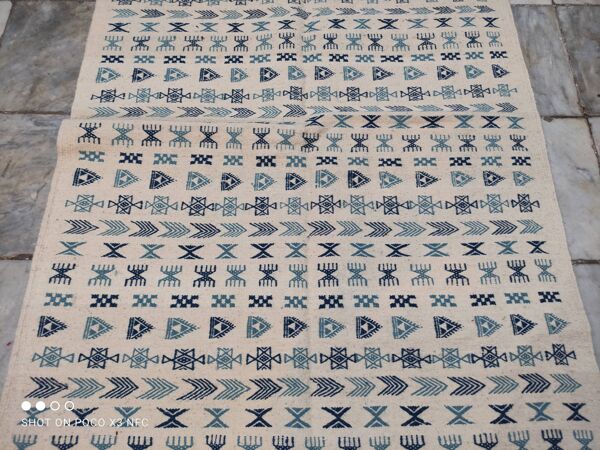 tapis Blanc, tapis Kilim Bleu Berbère Fait À La Main, tapis En Laine tapis Beni Ourain