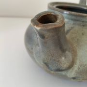 Large handcrafted celadon glazed ceramic teapot