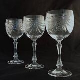 6 Lorraine crystal glasses, Gérard model