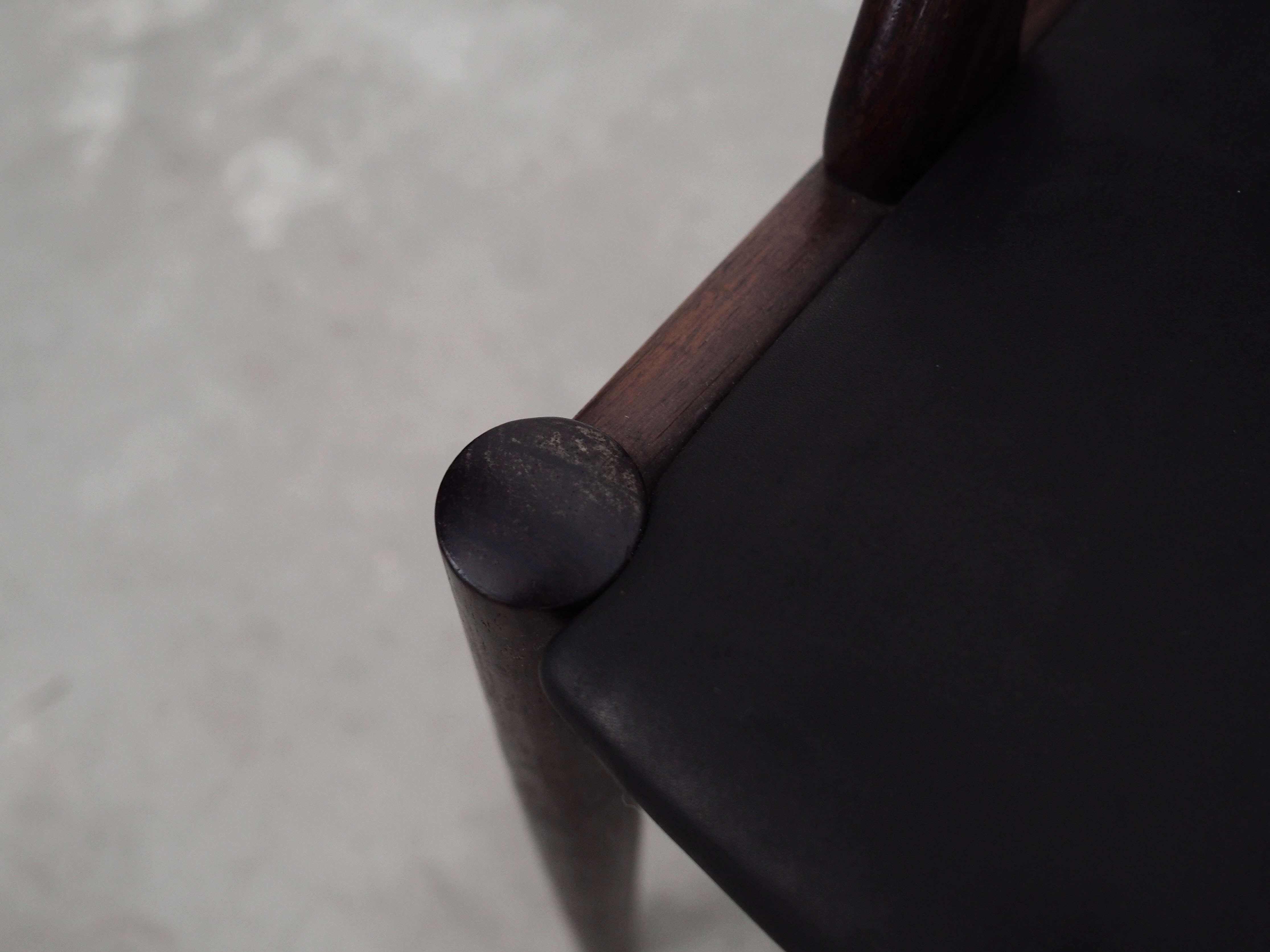 Lot de 4 chaises en palissandre, design danois, années 1970, Kai Kristiansen