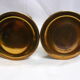 Pair of fluted brass candlesticks Louis XVI style