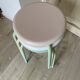 Set of 3 Vintage Stools - Molded Plastic Seat, Covered Iron Leg