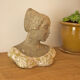 Woman bust in stone and enamel