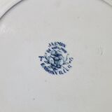 Set of 4 flat plates in Badonviller earthenware, Jasmin model, iron earth.