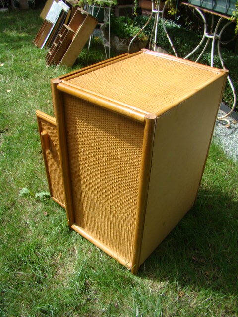 Vintage bedside furniture bamboo / rattan 70