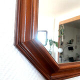 Hexagonal mirror in art deco wood