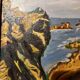 Old marine painting on isorel, wooden frame.