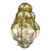 Suspension Antique Vénitienne in Blown Glass & Wrought Iron